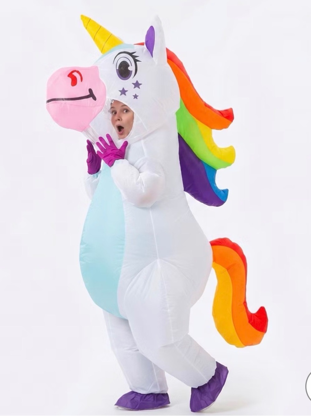 Adult Unicorn Inflatable Costume Rainbow Themed!! NEW!!